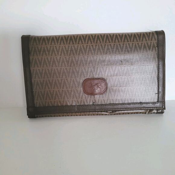 Unbranded Clutch Unisex Vintage Wallet Brown 9x5 Handbag Envelope Flap Kisslock - Picture 1 of 10